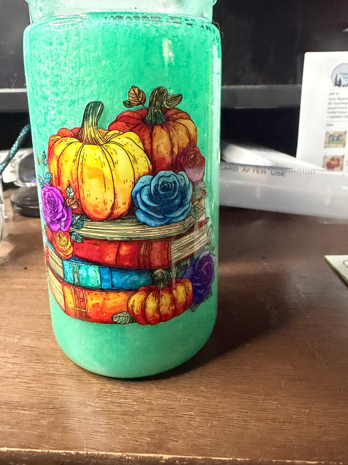 Butiful fall snow globe tumblers